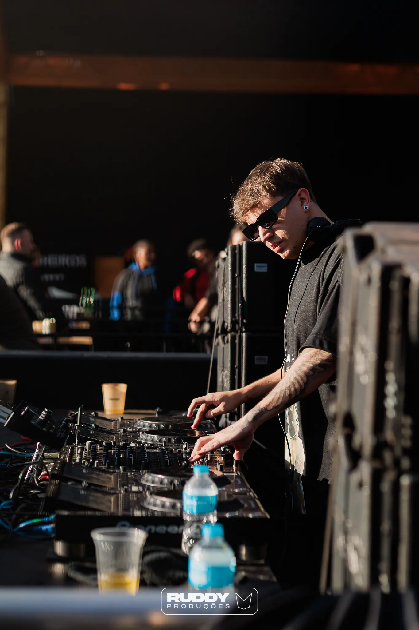 Close-up of G DOM in the DJ booth
